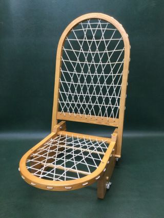 Vintage Tubbs Co.  Style Wood & Rope Folding Chair Canoe Seat