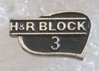 Vintage H & R Block Tax Specialists 3 Year Employee Service Award Pin - Sterling