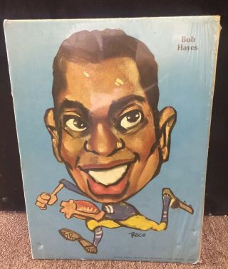 Vintage 1960’s Tasco Caricature Poster Dallas Cowboys Football Bob Hayes Nfl