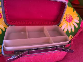 Vintage Pink Samsonite Train Case With Cosmetic Insert 2