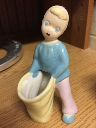 Vintage Lawthorne Pottery Boy Figurine Marked " Billy " - California Faience