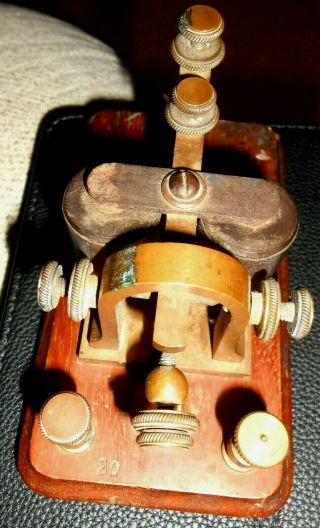 Vintage J.  H.  Bunnell Morse Code Telegraph Sounder On Wood Base
