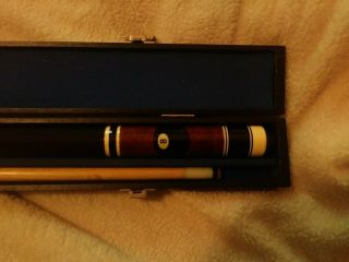 Vintage Pool Cue With 8 Ball Handle And Case Unknown Maker
