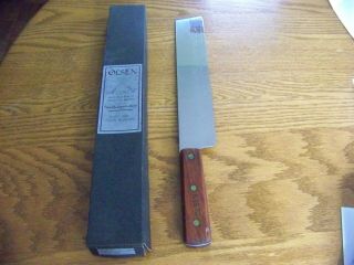 Vintage Olsen Kitchen Knife W/box Wood Handle 17 1/2  Made In Howard City Mi.