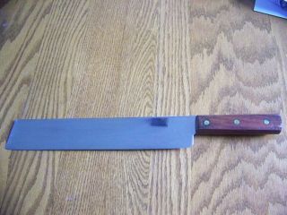 Vintage Olsen Kitchen Knife W/Box Wood Handle 17 1/2  Made In Howard City Mi. 2