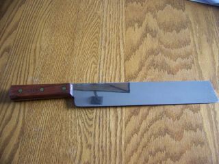 Vintage Olsen Kitchen Knife W/Box Wood Handle 17 1/2  Made In Howard City Mi. 3