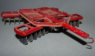 Tru Scale Toy Farm Implement Equipment Double Row Disc Red Vintage