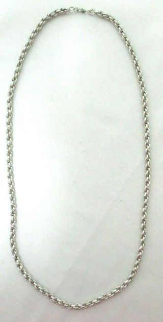 Vintage Monet Silver Tone Rope Chain 24 " Necklace
