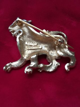 Vintage BOUCHER Beaded Tiger Figural Brooch Pin Signed & Numbered 1062 P - 3