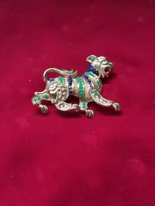 Vintage BOUCHER Beaded Tiger Figural Brooch Pin Signed & Numbered 1062 P - 4