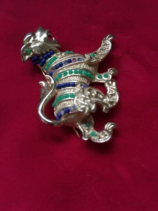 Vintage BOUCHER Beaded Tiger Figural Brooch Pin Signed & Numbered 1062 P - 8