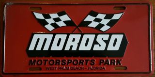 Vintage Drag Racing Moroso Motorsports Park Embossed License Plate W Palm Beach