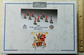 Vintage Britains 1:32 York & Lancaster Regiment Painted Metal Toy Soldiers W/box