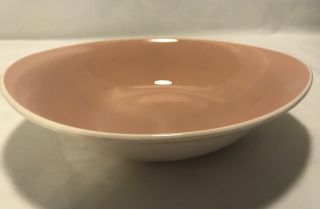 Vintage Harkerware Springtime Cocoa Pink & Cream Oval Soup/salad Bowl