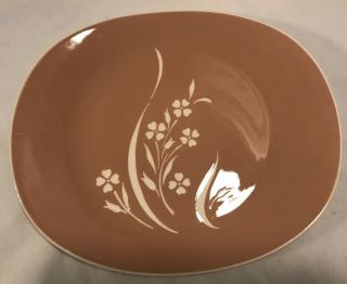 Vintage Harkerware Springtime Cocoa Pink & Cream Serving Platter 11 1/2 "
