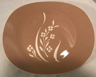 Vintage Harkerware Springtime Cocoa Pink & Cream Serving Platter 13 1/4 "