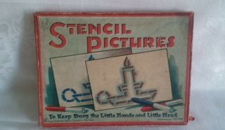 Vintage Childs Stencil Pictures (saml Gabriel Sons & Company York) W/box