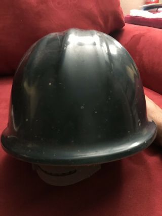 Vintage Standard Oil Metal Hard Hat Chevron Helmet Blue 4