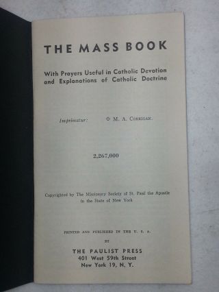 The Mass Book 1950 ' s Roman Catholic Vintage 4