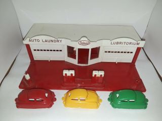 Vintage 1960s Ideal Hard Plastic Auto Laundry & Lubritorium Gas Station
