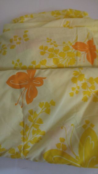 Vintage Springmaid Double Bed Sheets Yellow Butterflies Flat & Fitted