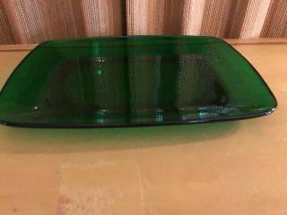 Vintage Anchor Hocking Glass Charm Forest Green - Rectangular Platter Tray