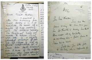 1942 - 1945 MANUSCRIPT Letters ROYAL WILTSHIRE YEOMANRY 2nd World War WW2 Army POW 4