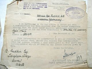 1942 - 1945 MANUSCRIPT Letters ROYAL WILTSHIRE YEOMANRY 2nd World War WW2 Army POW 8