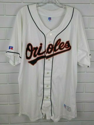Baltimore Orioles Jersey White 90s Vtg Russell Athletic Mlb Sewn Mens Sz Xxl