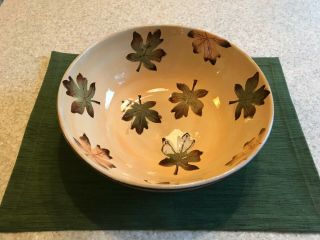 Pottery Barn Vintage Harvest Fall Maple Leaf 12 " Serving Bowl Large Fall Theme