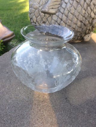 Cambridge Glass Rose Point Crystal Vtg Bowl Vase Dish