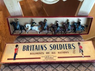 Vintage Britains Metal Confederate Infantry On Horseback No.  2060 England
