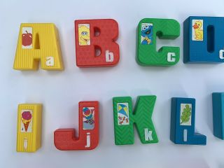 Sesame Street Plastic Letters Blocks Vintage 1994 Tyco 25 Letters Missing H 2