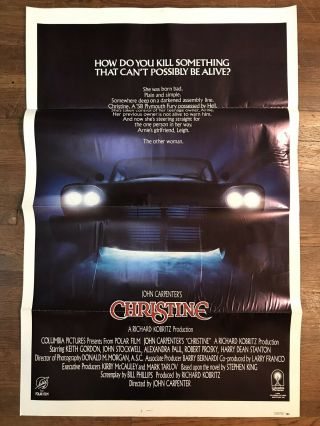 Christine One Sheet Lithograph Movie Poster Stephen King Vintage Horror
