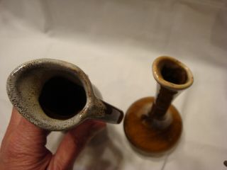 Vintage Anna Van Briggle Pottery Bud Vases Brown Glaze - 2 5