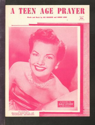 Teen Age Prayer 1955 Gale Storm Vintage Sheet Music Q22