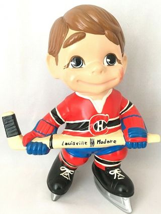 Vintage Atlantic Ceramic Mold Hockey Player Figurine Collectors Red