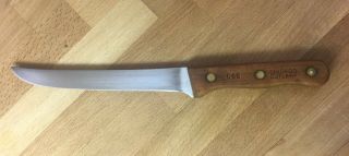 Vintage Chicago Cutlery C66 Carving Knife 7” Blade Cherry Wood Handle - A,  Cond