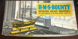 Vintage Scientific H.  M.  S.  Bounty Wood Ship Model Kit No 169 Collector 