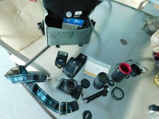 Minolta X700 35mm Slr Film Camera With Lens,  Flash,  Case
