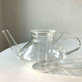 Vintage Schott Verran Glass Teapot Tea Insert Lid Germany Mcm Euc