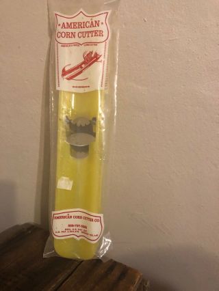 Vintage American Corn on the Cob Cutter Yellow Slicer USA Canning Kitchen Tool 3