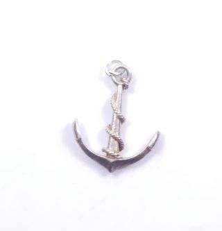 Vintage Charm Ships Anchor And Rope Nautical 925 Sterling Silver 1.  7g