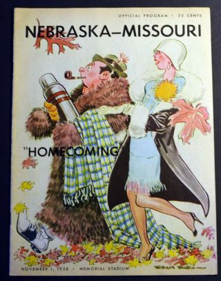 November 1 1958 Nebraska Cornhuskers Missouri Vintage Football Program Ex
