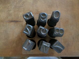 Vintage 1/2 " Numbers Stamping Die Set 0 - 9 Metal Machinist Tools Steel
