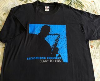 Vintage Jazz T - Shirt - Sonny Rollins - Saxophone Colossus Large Signal Mega - Tee