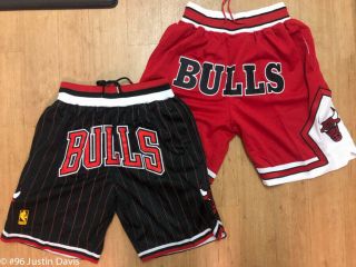 Chicago Bulls Classic Vintage Throwback Basketball Shorts Red / Black