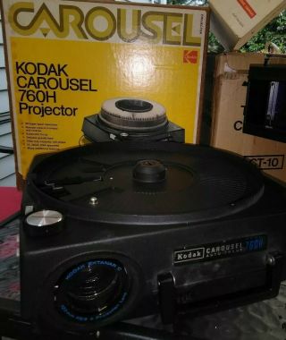 Vintage Kodak Carousel 760h Projector Autofocus Ektanar C 127 Mm Work F2.  8