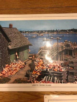 Vintage Maine England Laminated Placemats Set of 3 - Harbor,  Lobster 2