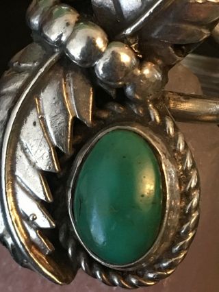 Signed Vintage Native American Turquoise Sterling Silver Old Pawn Ring 15 G Sz 7 3